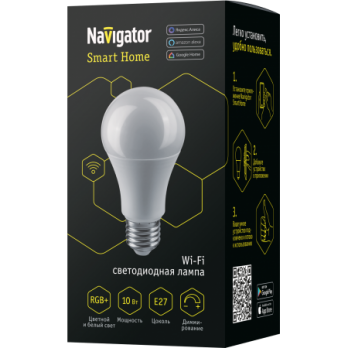 Умная WiFi лампа RGBW 10Вт Е27 Navigator