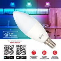 Умная лампа 5Вт WIFI RGBW свеча E14 EKF