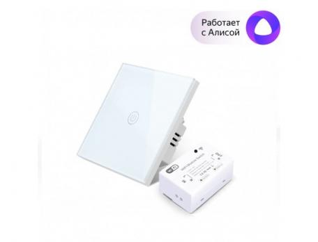 Беспроводной WiFi выключатель (1 кл.) с реле белый