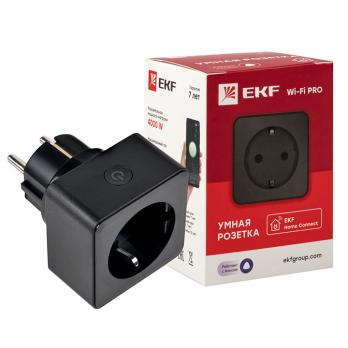 Умная розетка Wi-Fi черная EKF