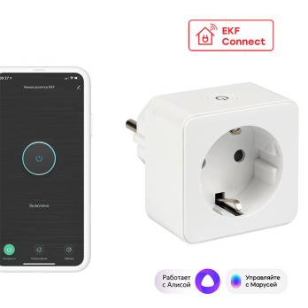 Умная розетка Wi-Fi белая EKF