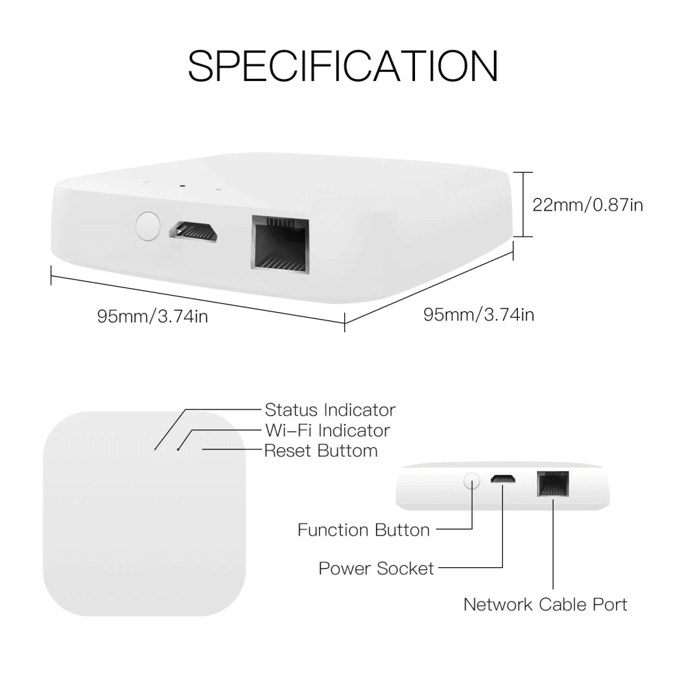 Шлюз MOES Multi-mode Gateway Bluetooth MHUB, LAN & Wi-Fi 2.4GHz, Wi-Fi 2.4GHz & ZigBee & BLE & Mesh