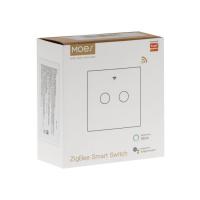 Умный двухклавишный выключатель сенсорный Zigbee Moes