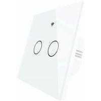 Умный двухклавишный выключатель сенсорный Zigbee Moes