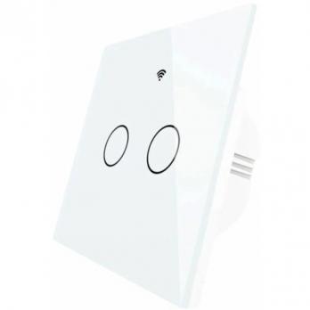 Умный двухклавишный выключатель сенсорный Zigbee Moes