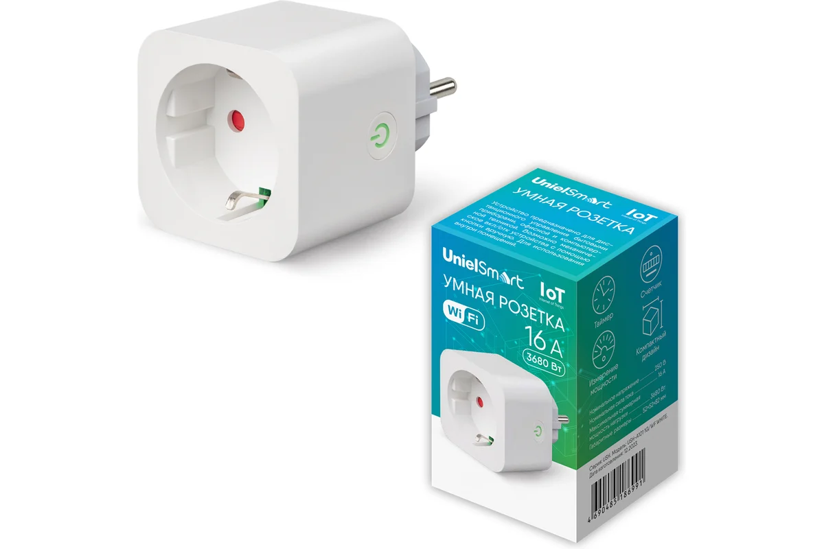 Умная WiFi розетка 16A Uniel