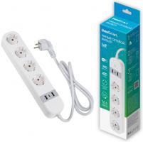 Умный сетевой фильтр WiFi 4евро + 2USB + Type-C Uniel