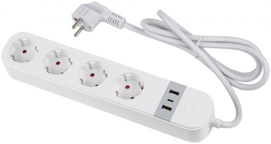 Умный сетевой фильтр WiFi 4евро + 2USB + Type-C Uniel